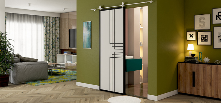 sliding bathroom door installation in Calimesa